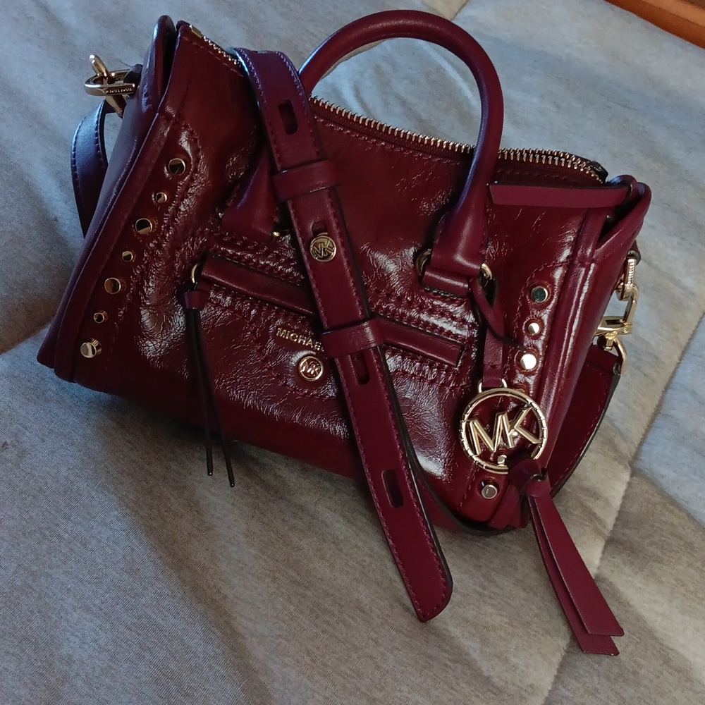 Michael Kors Burgundy Carine Small Satchel ...like New With MK Bag!